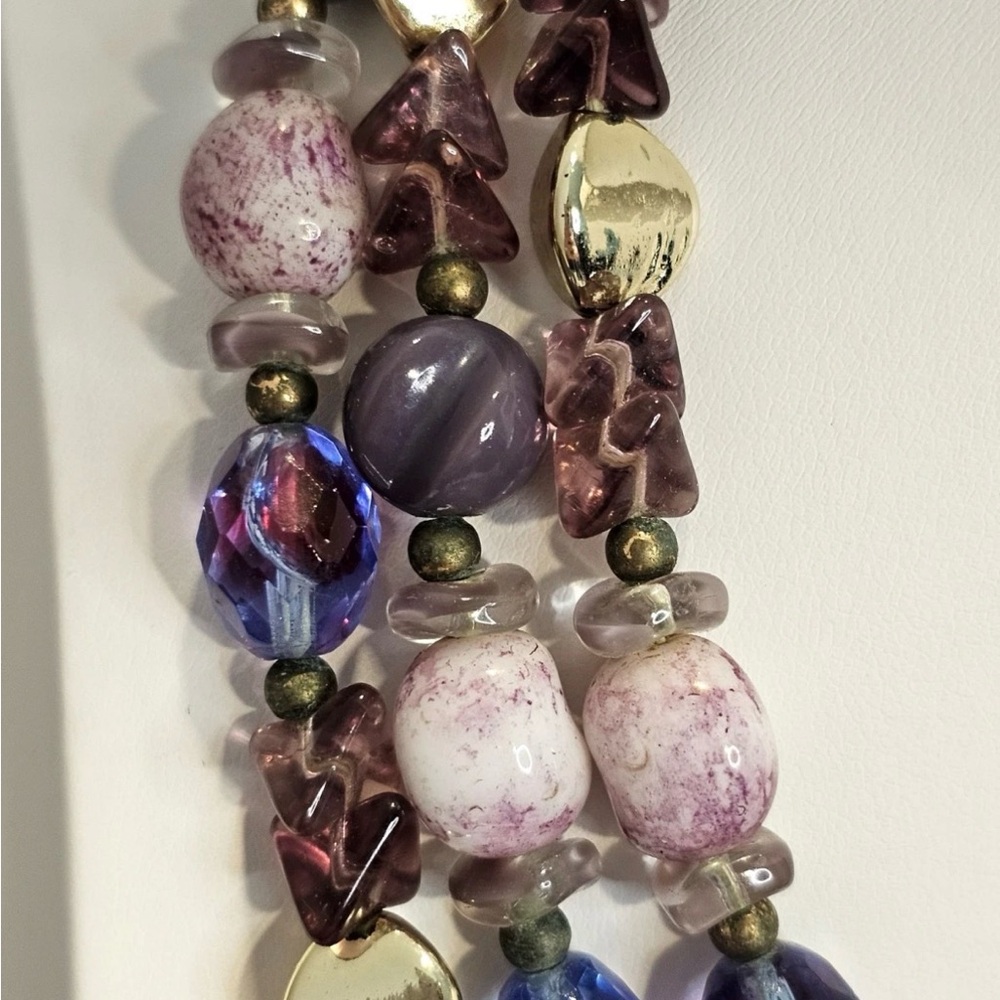 Schiaperelli Signed Vintage multi strand Bead Statement Necklace - Picture 5 of 14